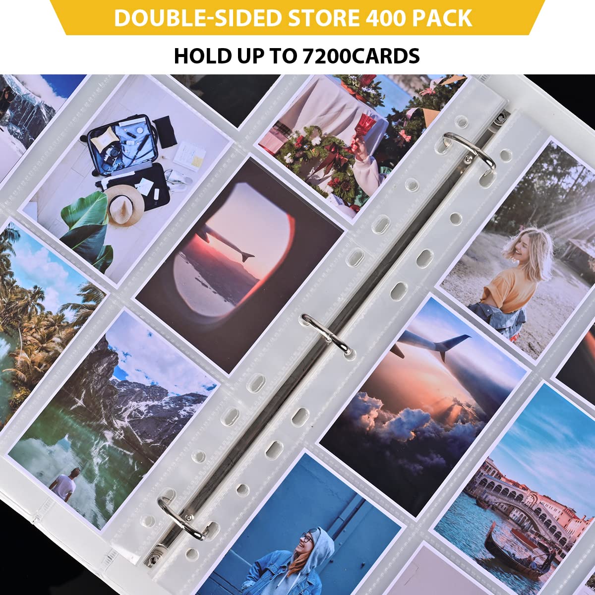 9 Pocket Page Protector, 400 Pack Trading Card Sleeve, Baseball Card Sheets For 3 Ring Binder, For Skylanders, Mtg, Coupon, Game
