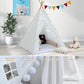 Wirhao Teepee Tent For Kids With Padded Mat Cotton Canvas Kids Teepee With Pompom For Toddlers Indoor Play Tent For Girls Boys W