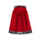 Lmyove Girls Little Red Riding Hood Cloak Costume, Kids Halloween Christmas Red Cape (Medium, Red&Black)