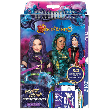 Make It Real - Disney Descendants 3 Sketchbook. Fashion Design Drawing and Coloring Book for Girls. Includes Evie and Descendant