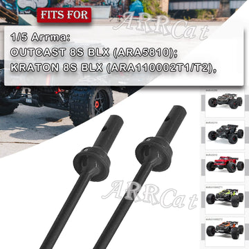 RC Upgrades Parts Drive Shaft CVD for 1/5 Arrma Outcast 8S BLX/Arrma KRATON 8S BLX,ARRCat 2PCS Front/Rear Full Metal Steel for A