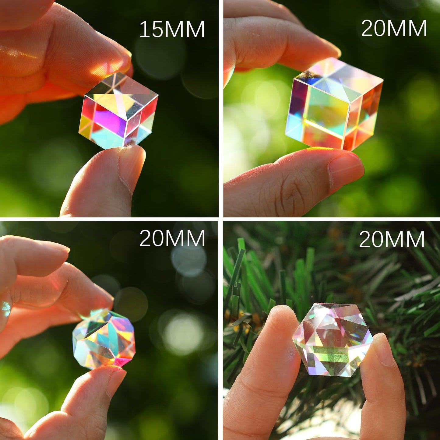 Hdcrystalgifts Crystal 4Pcs Optical Glass X-Cube Prism Rgb Dispersion Prism For Teaching Light Spectrum Physics And Photo Photog