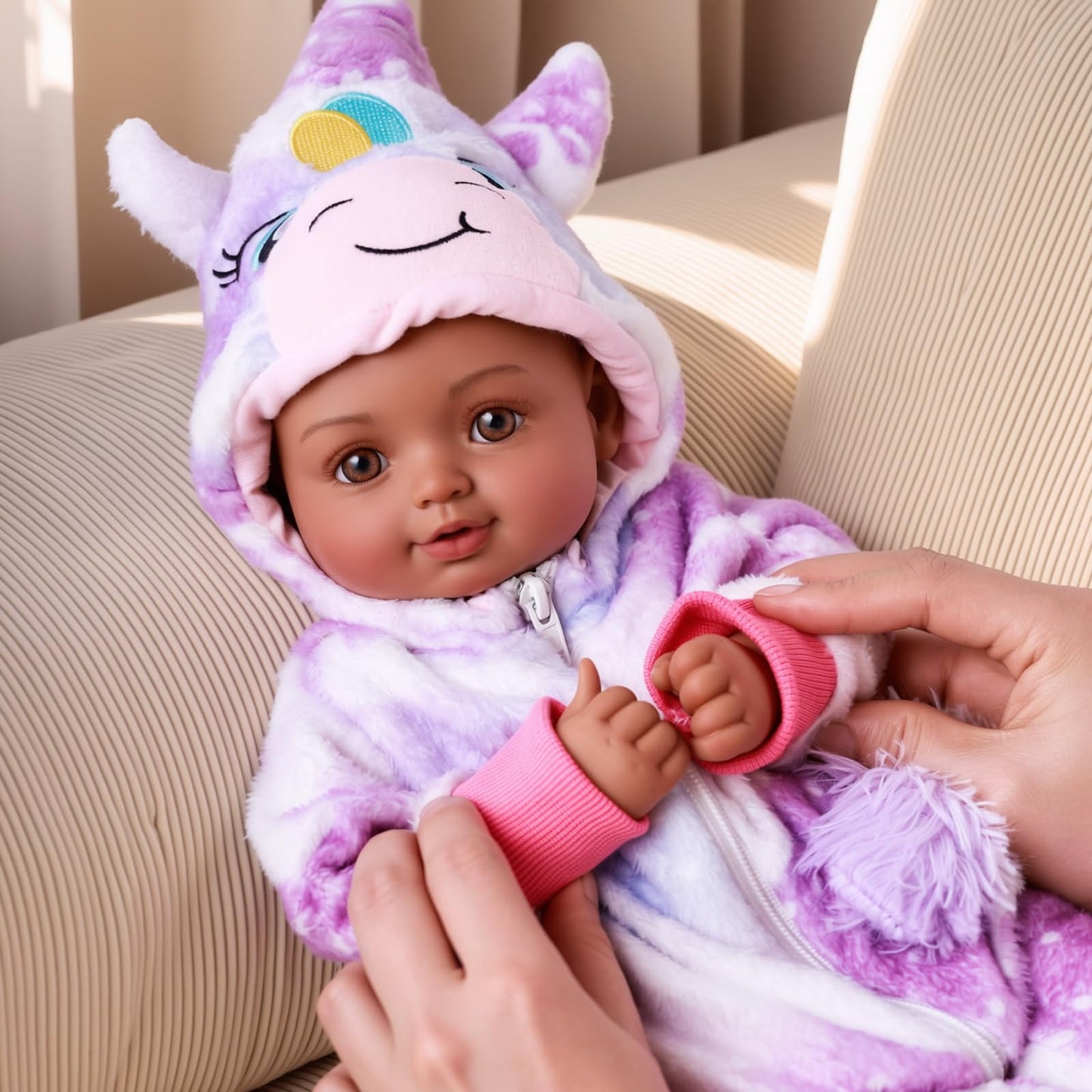 BABESIDE Black Baby Dolls  15 Inch Realistic Cute Soft Body Baby Doll Real Life Baby Dolls with Accessories for 3+ Year Old Girls Gifts  Pretend Play  Collection