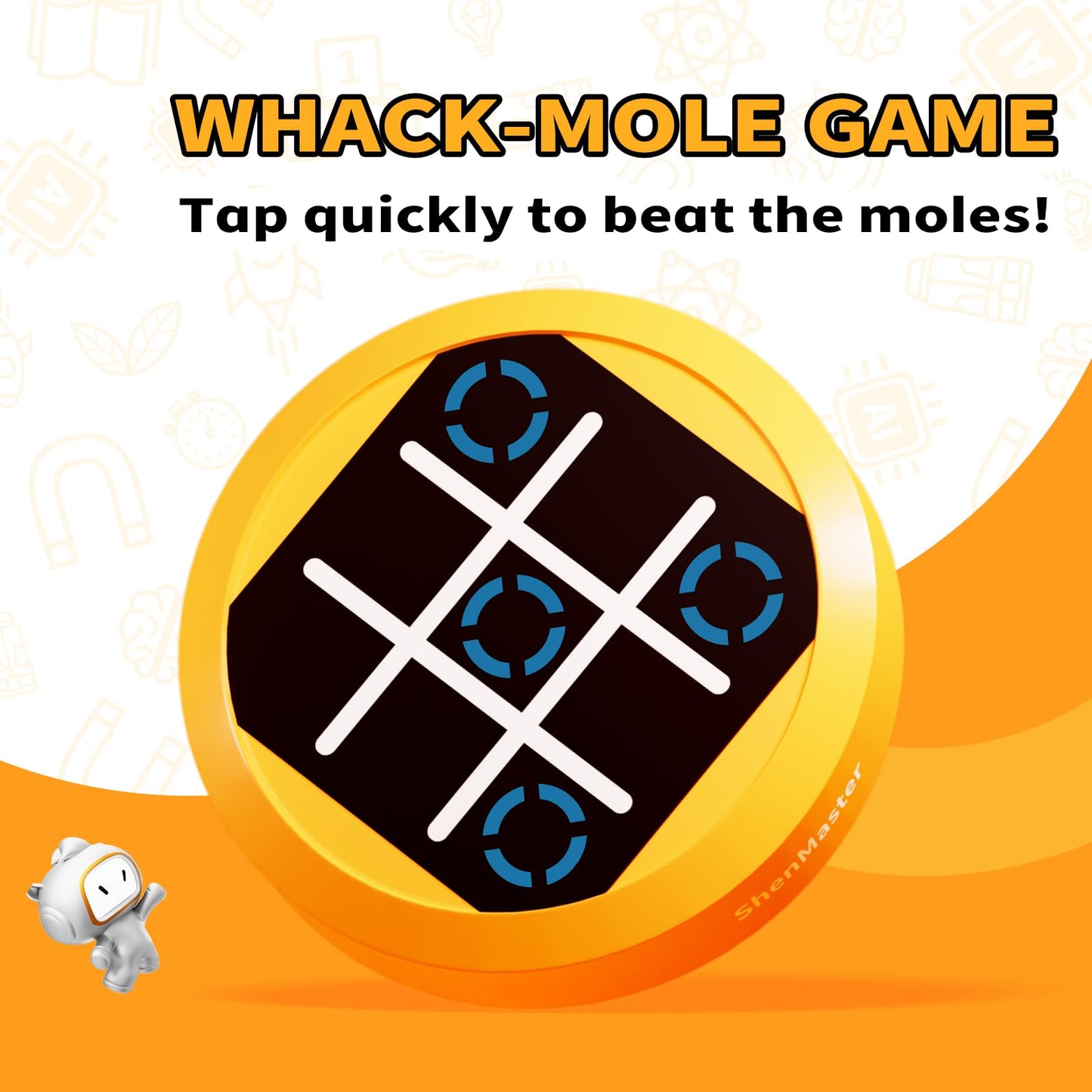 Shenmaster 4-In-1 Tic Tac Toe Game,Electronic Handheld Game Console. Portable Travel Games For Kids & Adults Ages 3+,Puzzle Boar