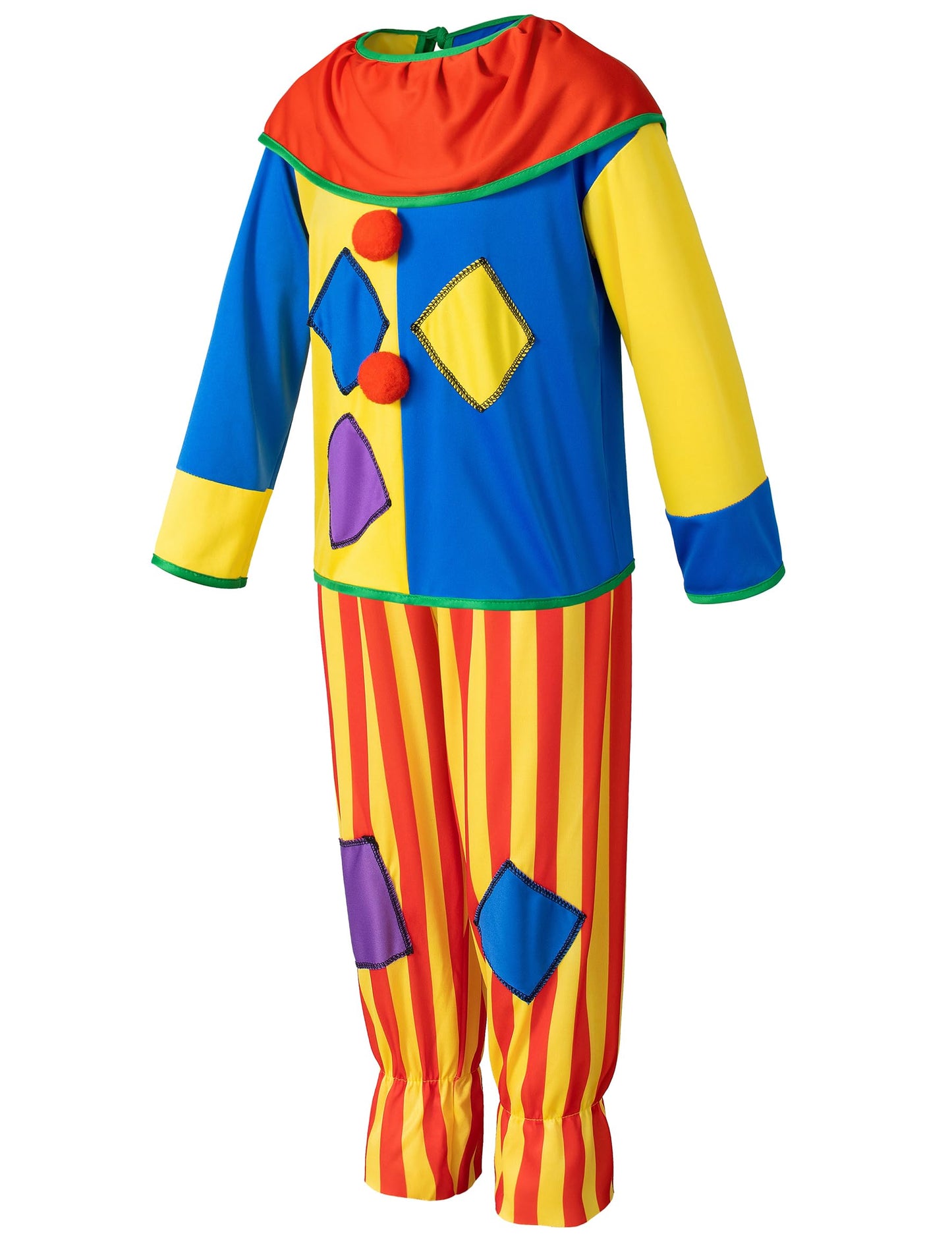 Yoroka 5Pcs Kids clown costume set Circus costume Boys and Girls Cosplay Costumes Quick Dress up for Clown(XL)