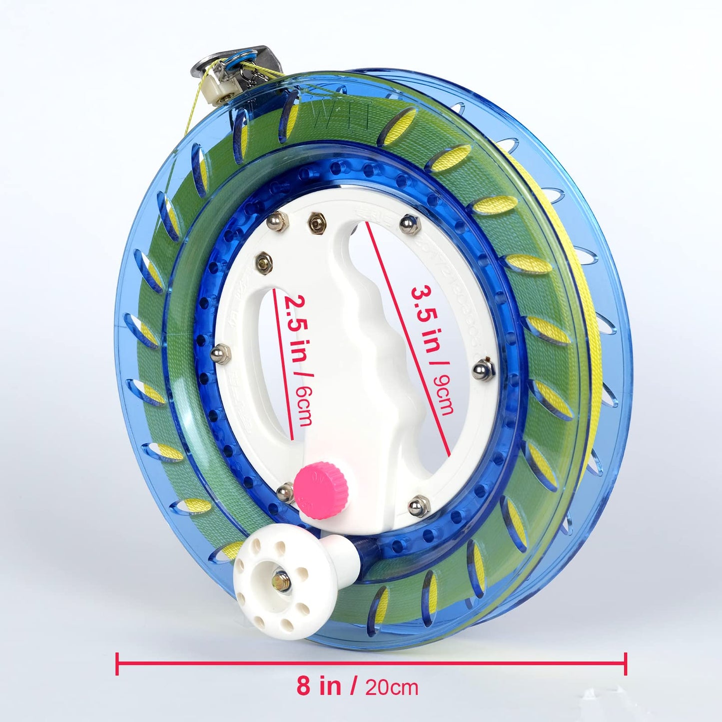 Simxkai Kite String Reel, Kite String Spool,Kite Line Winder, Come With Lock, 8In With1000 Feet Line (Blue)