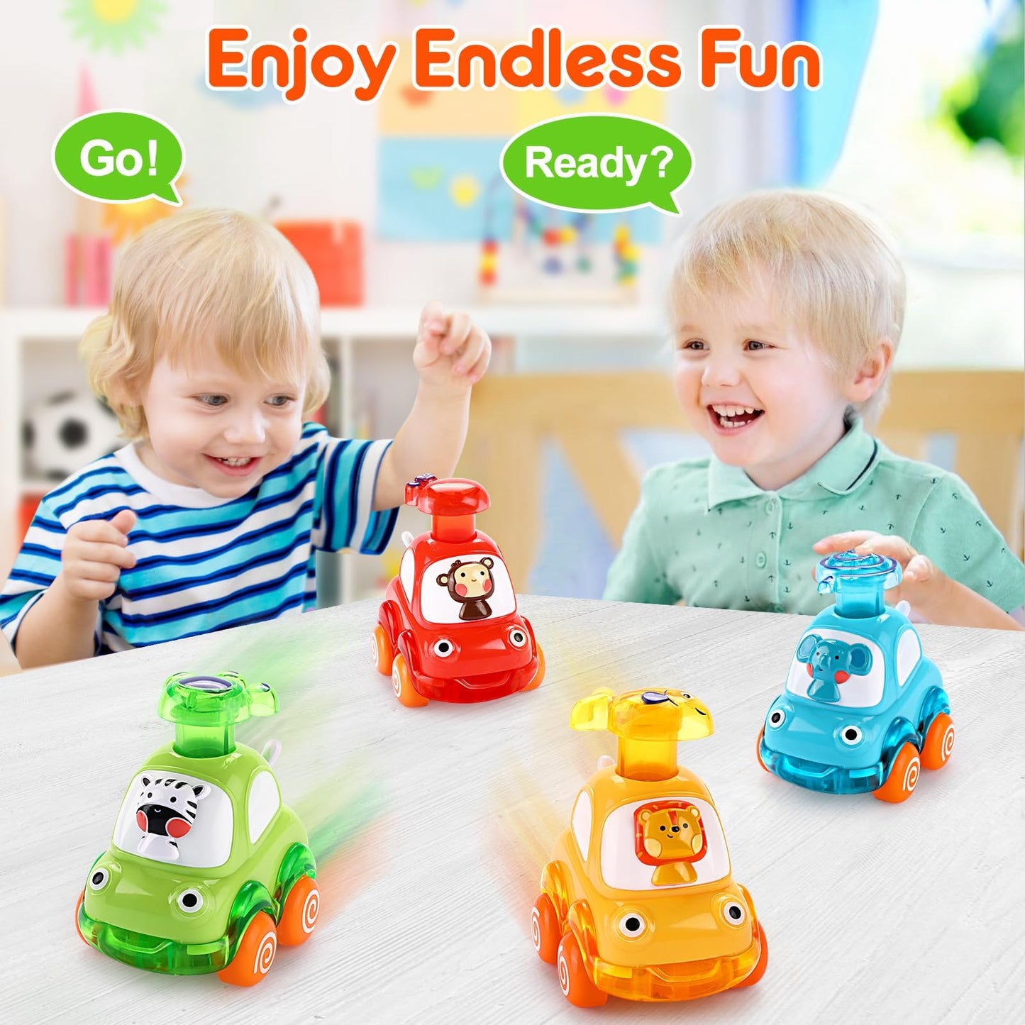 Palmatte Press and Go Cars Toys for 1 Year Old Boys & Girls - Perfect Birthday Gift for Toddlers 1-3, Baby Toy for 12-18 Months