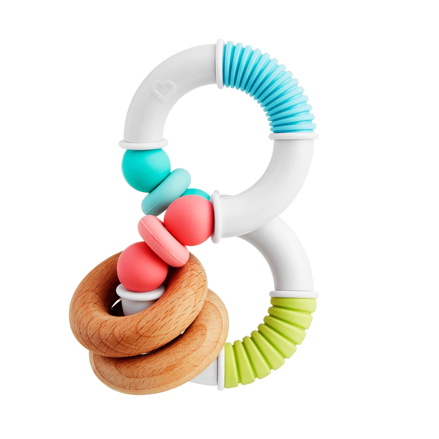 Munchkin Sili Twisty Bendable Baby Teether Toy, Silicone And Wood, Bpa Free, 3+ Months