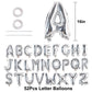 TONIFUL 52 Pcs Letter Balloons 16 Inch Silver Letter A-Z Balloons Custom Phrase Mylar Foil Alphabet DIY Personalized Phrase Bann