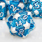 ORIFANTOU Metal DND Dice Set Dungeons and Dragons Dice with Box, Blue Debris D&D Dice RPG D and D Dice Role Playing Game Polyhed