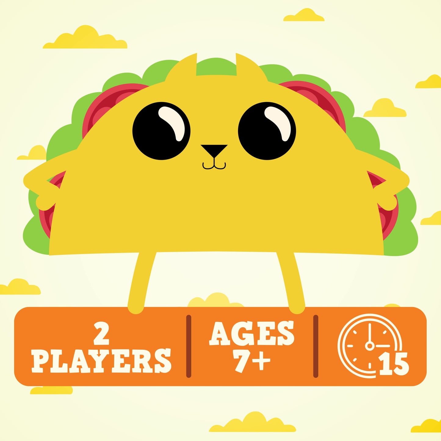 Exploding Kittens Tacocat Spelled Backwards Board Game - 2 Players, Ages 7+, Cardboard, Multicolor, TACO-CORE-1, 15 Minutes to Play
