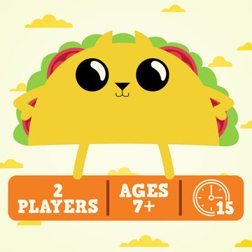 Exploding Kittens Tacocat Spelled Backwards Board Game - 2 Players, Ages 7+, Cardboard, Multicolor, TACO-CORE-1, 15 Minutes to Play