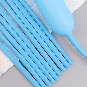 260 Balloons Light Blue, Thickened 100 Pack Long Balloons Twisting Skinny Magic Balloons For Balloon Arch Animals Clown Kids Bir