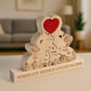 Macorner Personalized Wooden Family Figurine  Elephant Family Custom Names