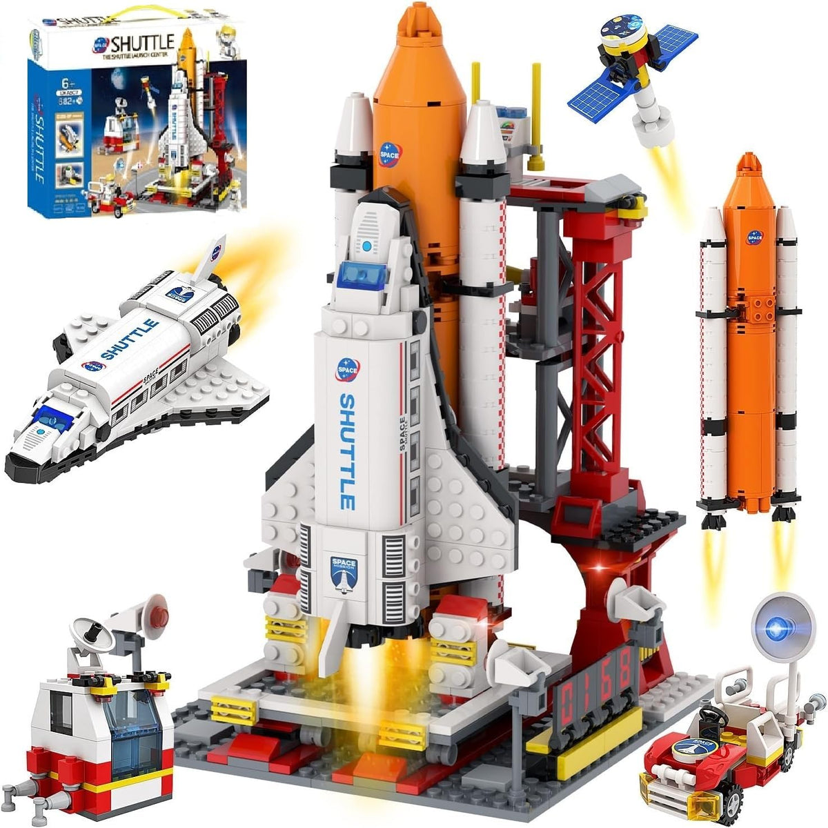 Bestie Toys Space Shuttle Toys Building Sets(682+Pieces), Stem Spaceship Building Kit Toy With Space Transport Rocket&Airplane L