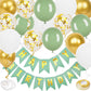 Happy Birthday Banner, Green Birthday Decoration, 16 Pcs 12In Happy Birthday Balloons With 2 Ribbons For Men Women Girls And Boy