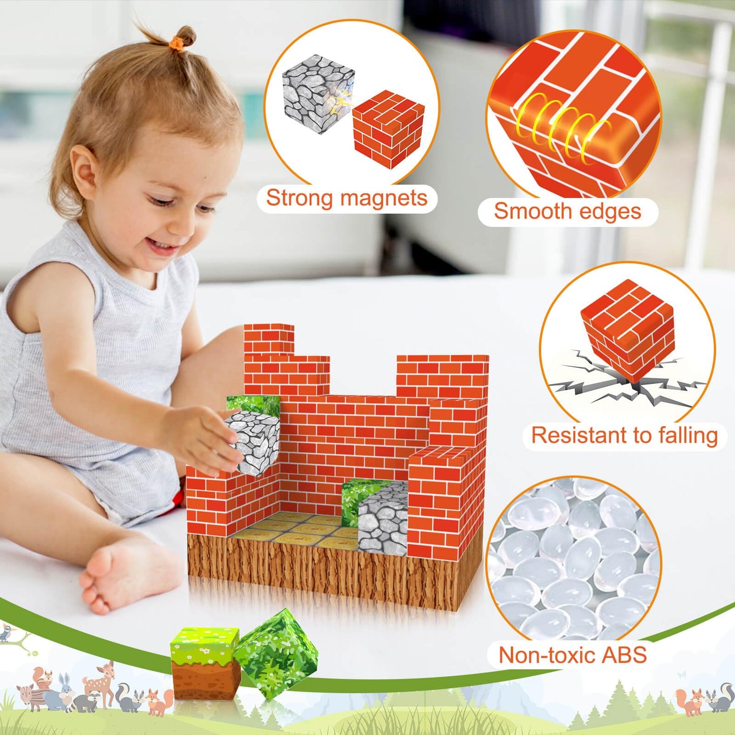 YOTOY Magnetic Blocks Toy for Kids Age 3 4 5 6 7 8 Years Old, Magnetic Building Blocks, Magnetic Blocks for Kids Ages 4-8, Magna