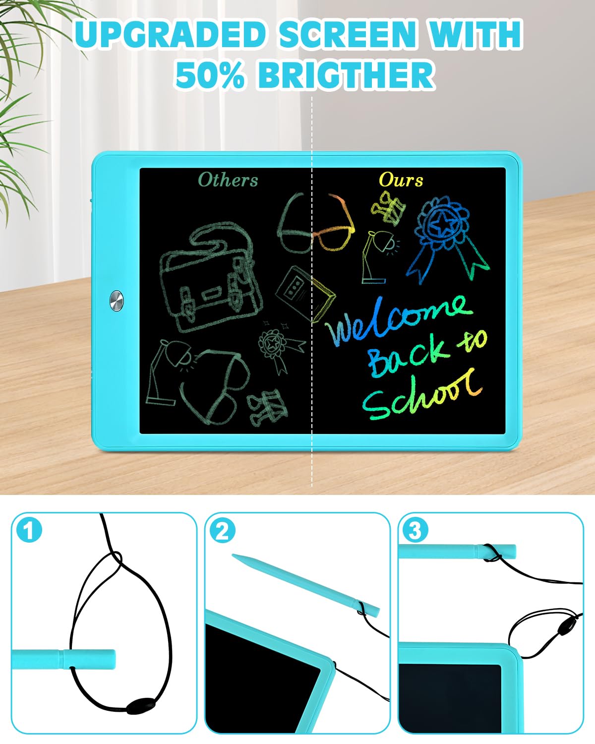 Lcd Writing Tablet For Kids, 2 Pack Doodle Board Electronic Drawing Tablet 10 Inch Drawing Pad, Learning Toys Christmas Birthday