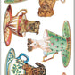 Dog in Teacups Stickers by Violette Stickers, Waterproof Tea Cup Stickers for kids, Beautifully Detailed Miniature Coffee Sticke