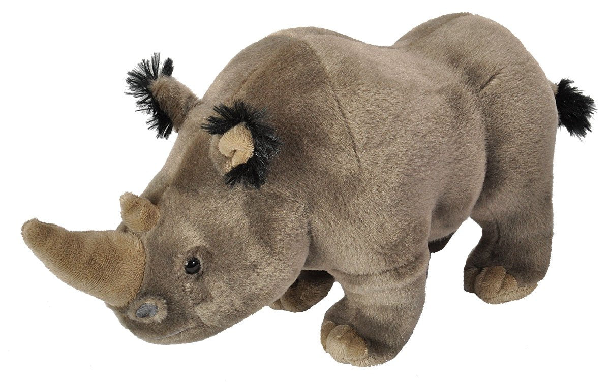 Wild Republic 12" White Rhino Plush Toy - Cuddlekins Stuffed Animal, Multi-Color, Soft Plush Fabric, Model 18156