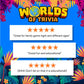 Worlds of Trivia Family Board Game - Educational Quiz with Balanced Questions - 2 to 4 mature-themed  Kid & Teen Players - Fun Facts & General Knowledge Brain Games