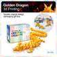 Rwsefk 30 In 3D Printed Dragon, 30Inch Dragon,3D Dragon Toy,Large Dragon Present,Ariculated Crystal Dragon(Gold)