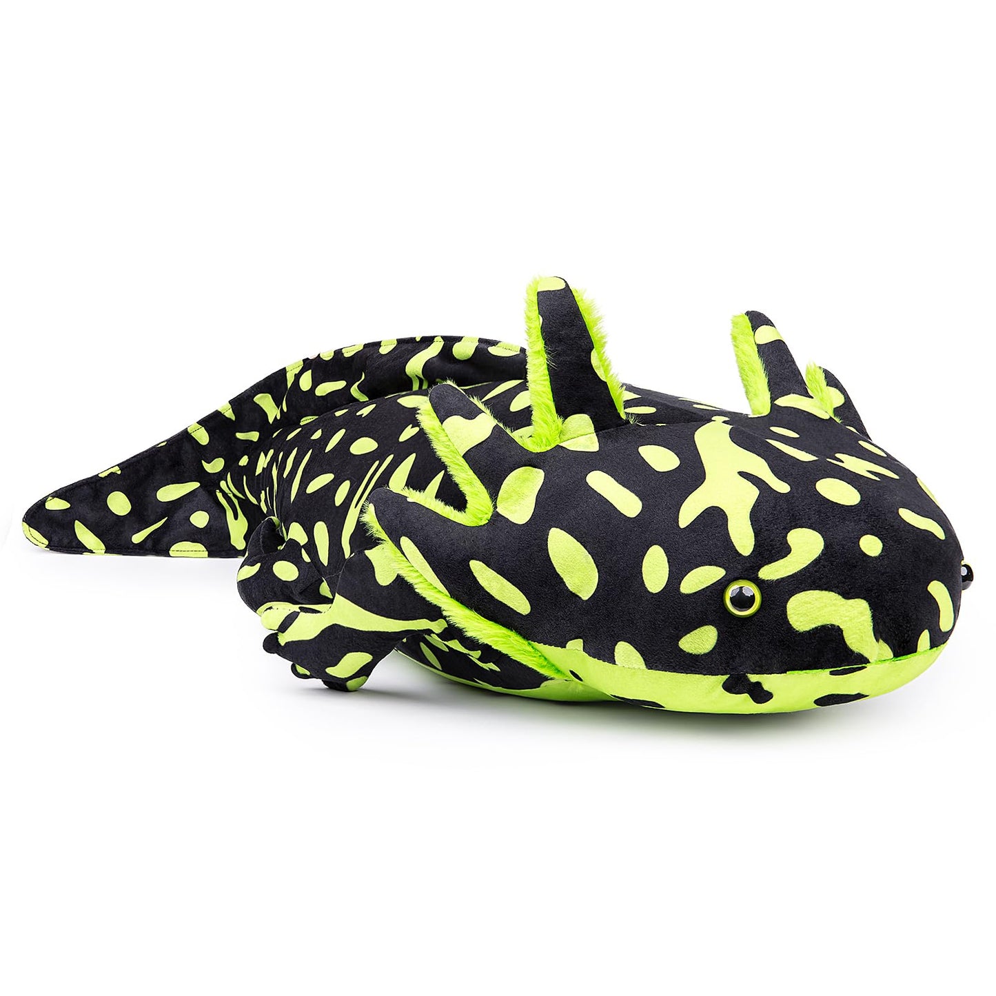 Zhongxin Made Axolotl Stuffed Animal - Super Large 30Inch Green Axolotl Plush Toy, Realistic Cute Black Reptilian Toys Real Plus