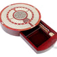 House Of Cribbage - Round Shape 4 Tracks Continuous Cribbage Board Bloodwood/Maple With Push Drawer & Place For Skunks, Corners & Won Games