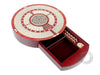 House Of Cribbage - Round Shape 4 Tracks Continuous Cribbage Board Bloodwood/Maple With Push Drawer & Place For Skunks, Corners & Won Games