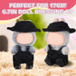GDLSYLGHY Doll Clothes Set for Labubu  Elegant Outfits Suits Optimal for Your 5.9-6.7in Dolls Dressing Up  Doll Clothing Accessories with Random Color Rain Boots(Black Overalls Suit with Hat)