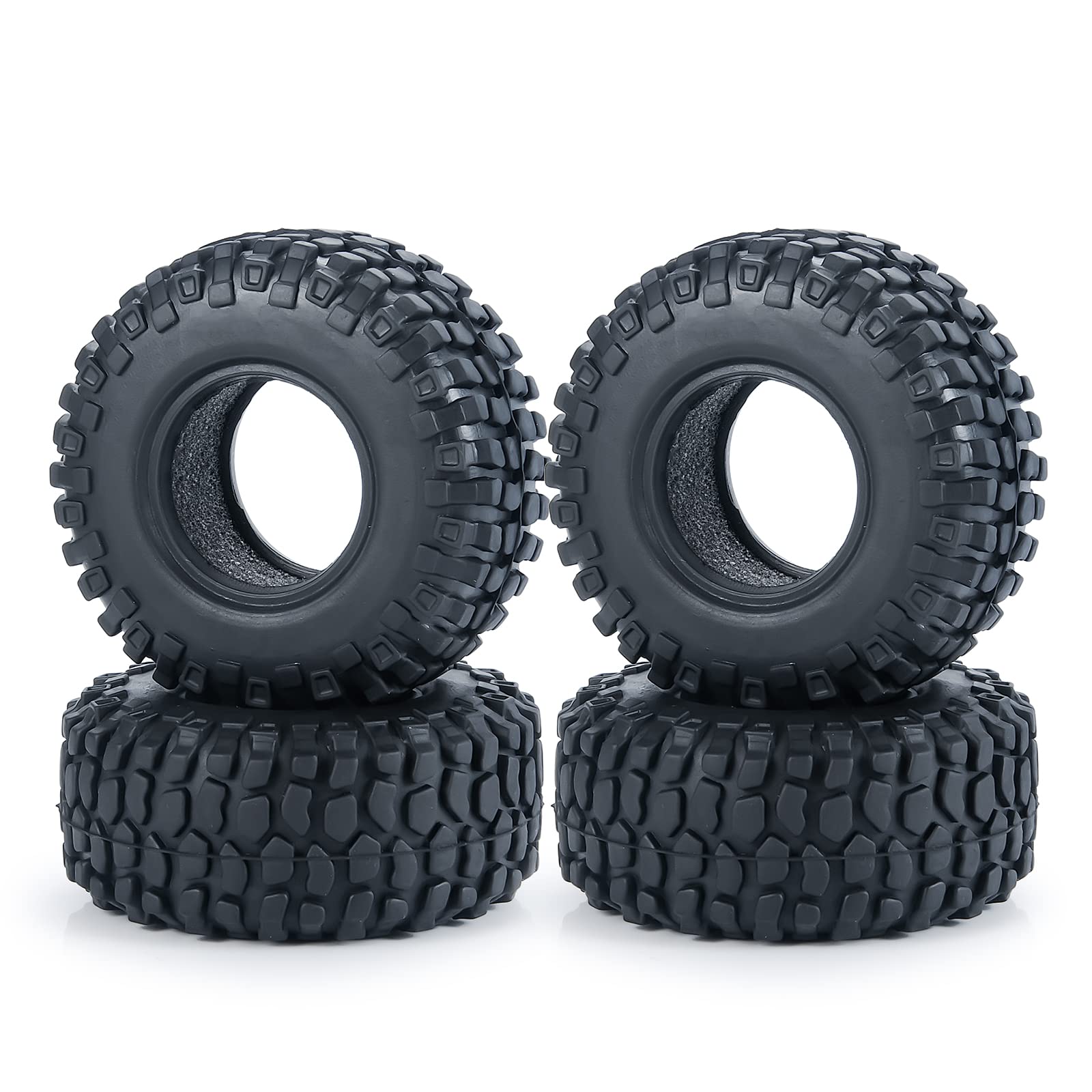 RC-Hub 4PCS 1.0'' Crawler Tires Micro Rubber Tires for 1/24 Axial SCX24 90081 AXI00001 AXI00002 AXI00005 AXI00006 RC Crawler Car
