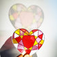 28 Sets Heart Suncatchers for Windows Hanging Glow in The Dark Valentines Day Suncatcher Decoration Window Paint Art Craft Sun