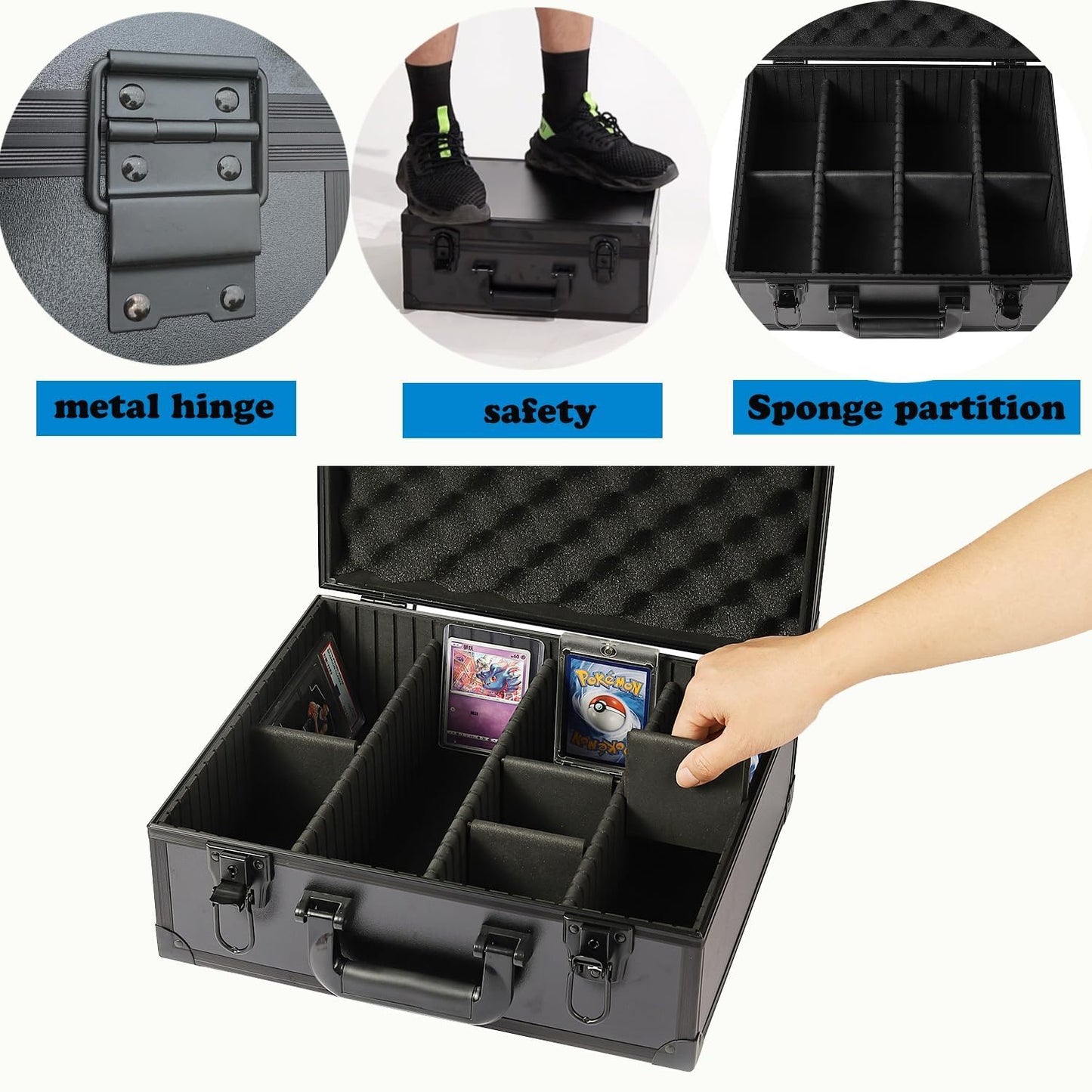 Azamou Toploaders Storage Box Fits 3'' X 4'' 35Pt Rigid Card, Trading Cards, Sports Cards,Graded Card ,Rating Card, 7 Diy Sponge