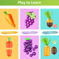 iPlay, iLearn Wooden Play Food Toy Set - Magnetic Fruit & Vegetables, Large Red, Montessori Educational Gift for Ages 3-7