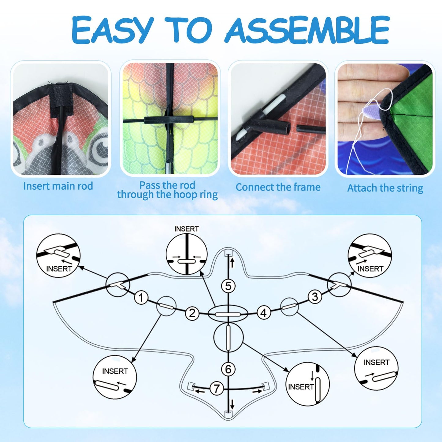 Kite, 2 Pack Kites For Kids Ages 4-8 8-12 & Adults, Easy To Fly Kite For Beginner, Kite With Kite String, Great For Outdoor Acti