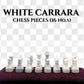 Handcrafted enhanced Marble Chess Pieces Set - Elegant 32-Piece Replacement for 12-15 Inch Chess Boards Storage Box (Grey and White)