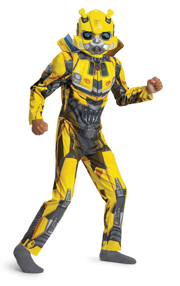 Disguise Bumblebee Muscle Costume For Kids, Official Transformers Rise Of The Beasts Padded Costume And Mask, Size (10-12)