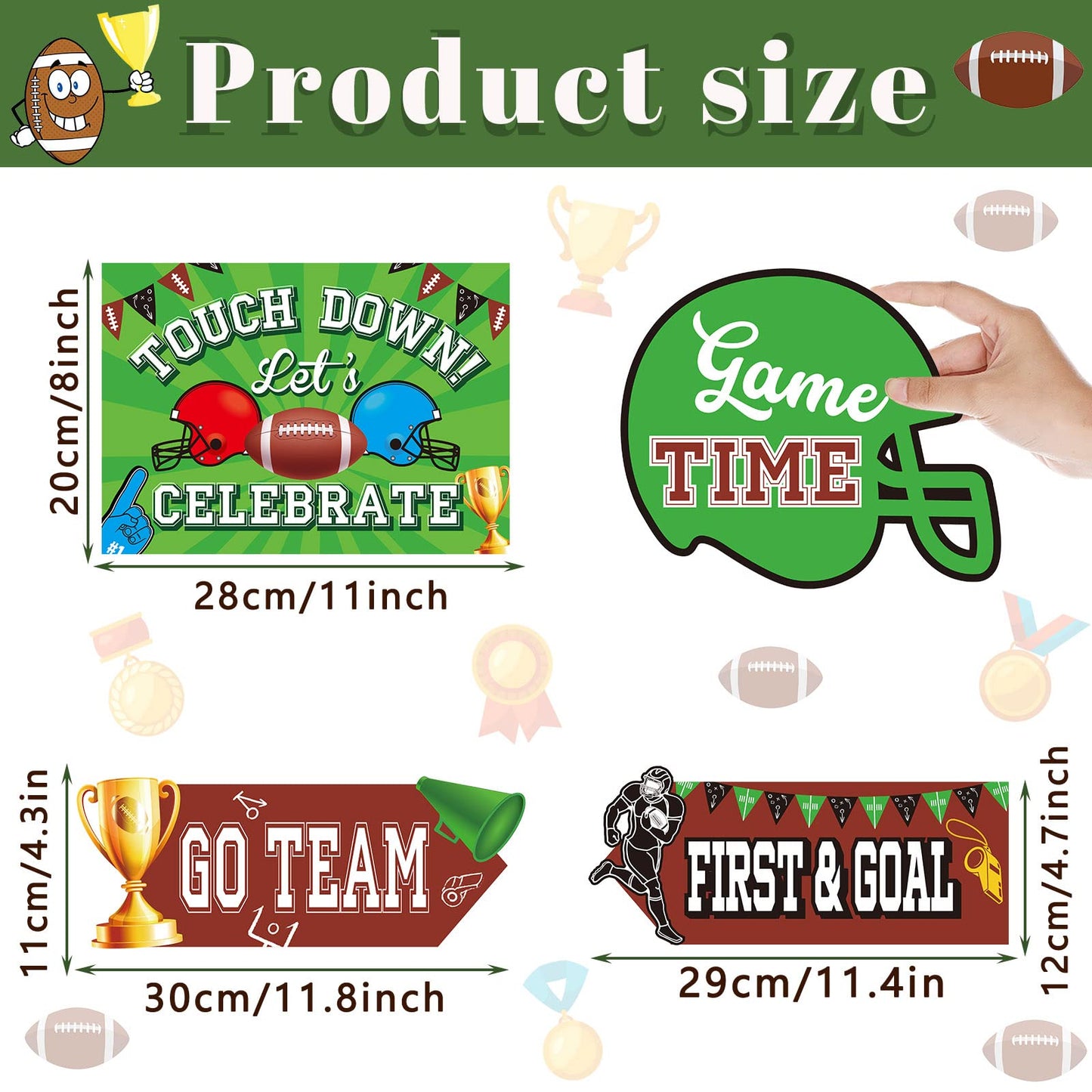 20 Pieces Football Party Sign Football Tailgate Party Supplies Concession Stand Decoration Football Team Party Decor Favors for