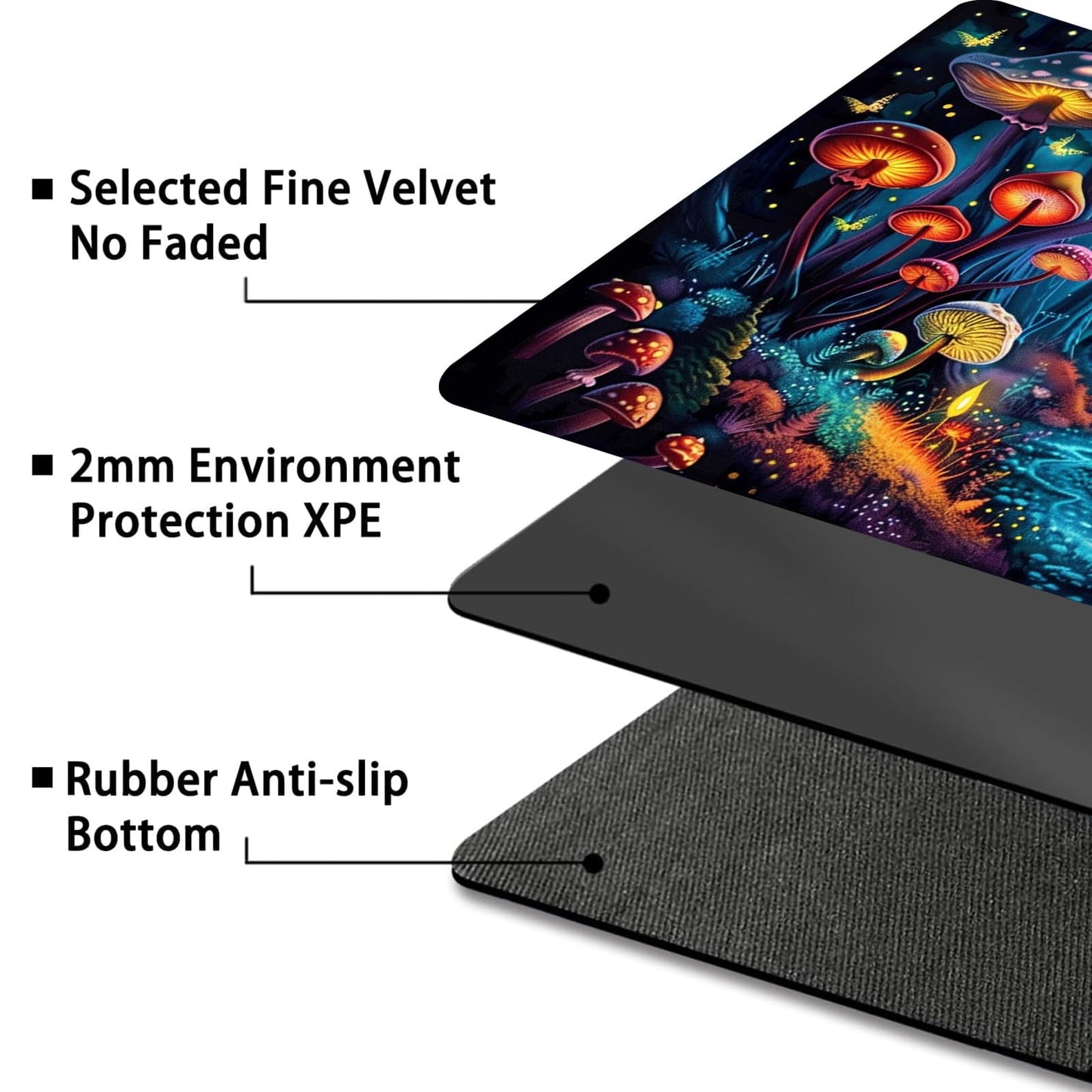 MTG Playmat Game Play Mat for MTG TCG 24 x 14 inches Cards Game Playmats Trading Card Game Stitched Play Mats Commander Deck Gaming Desk Mat Card Gameplay Mats Forest Glowing Mushroom