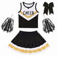 Cifitery Cheerleader Costume For Girls Black White Cheerleading Outfit For Kids Cheer Up Halloween Dress Up Cheerleader Gifts