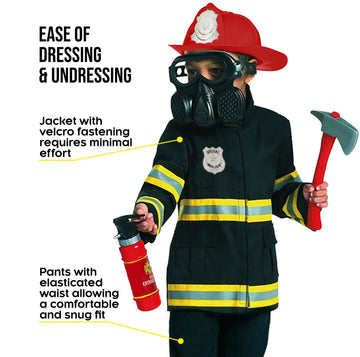 Morph Black Firefighter Costume For Kids Fireman Costume For Boys Fire Fighter Costume For Boys Kids Fire Fighter Outfit Boys Medium