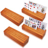 Hismocal 4 Pack Playing Card Holders Deck Stand, Play Cards Holder For Kids Or Elder People, Hands-Free Wood Holder Racks Set Of