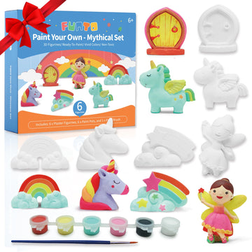 Funto Paint Your Own Unicorn Painting Kit, 13 Pcs Arts And Crafts Set For Kids, Steam Projects Creative Activity Diy Toys Gift F