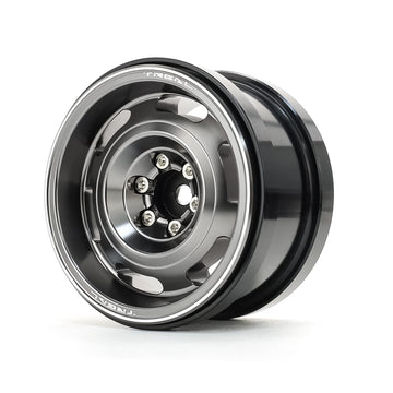 Treal Aluminium 2.2 Beadlock Wheels Rims(2) pcs Vintage Wheel Fit RC Crawler Mud Truck 2.2 Tires -Type B (Grey)