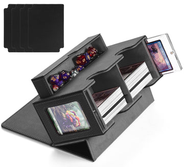 Mtg Deck Box With 2 Commander Display And Dice Tray, Commander Deck Box Fits 320+ Single Sleeved Cards, Deck Box Mtg, Deck Box T