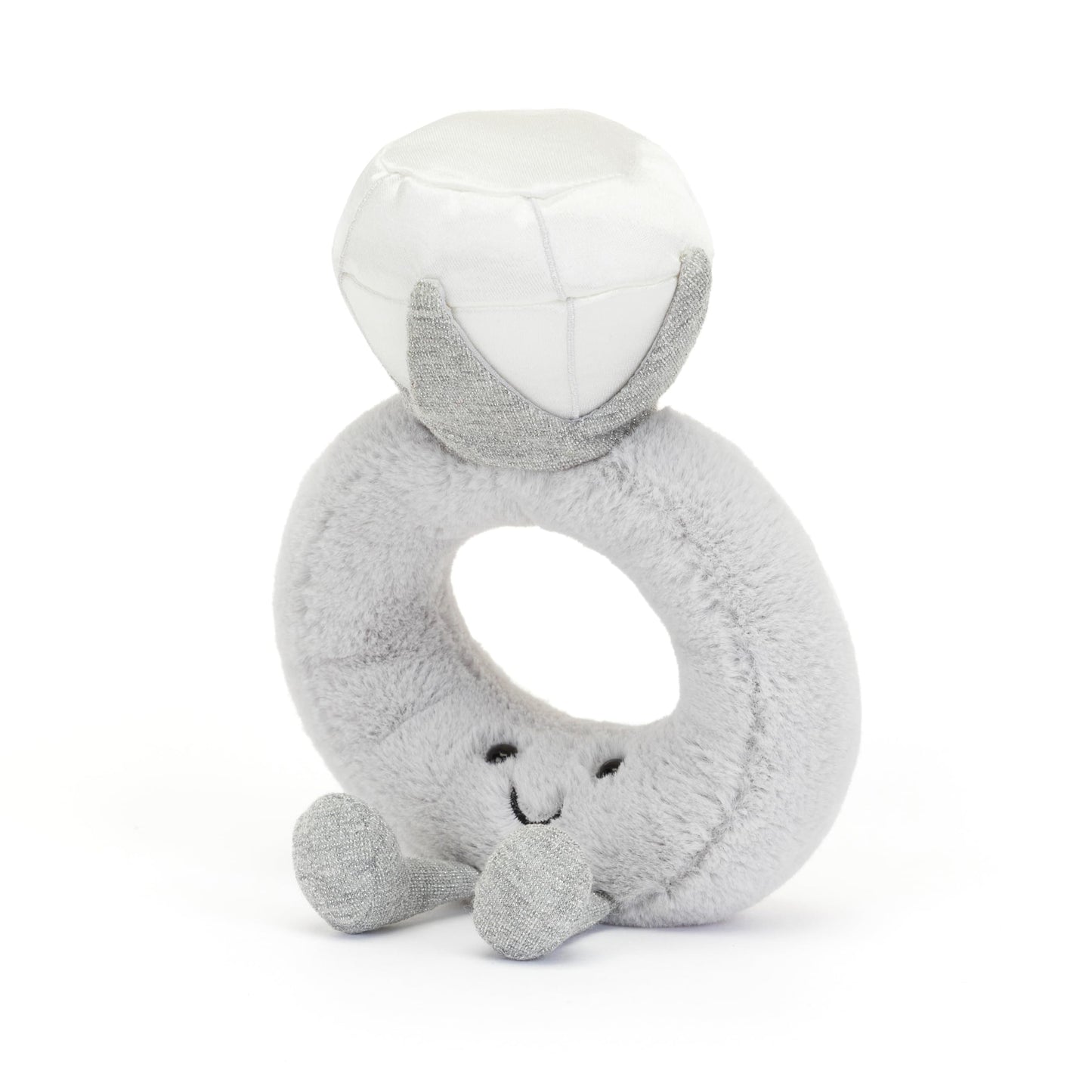 Jellycat Amuseables Diamond Ring Stuffed Toy, 8 Inches | Wedding Ring Plush | Engagement And Wedding Gift