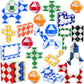Dungsko 24 Pack Fidget Snake Cube Twist Puzzle Toys - Multi-colored Plastic for Kids, Teens, Party Favors, Classroom Rewards, and Prizes