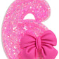 ElekFX Birthday Candle for Cake, Rose Bow Number Cake Candles, 2.76 inch Number Happy Birthday Candle, Cake Topper Decoration fo