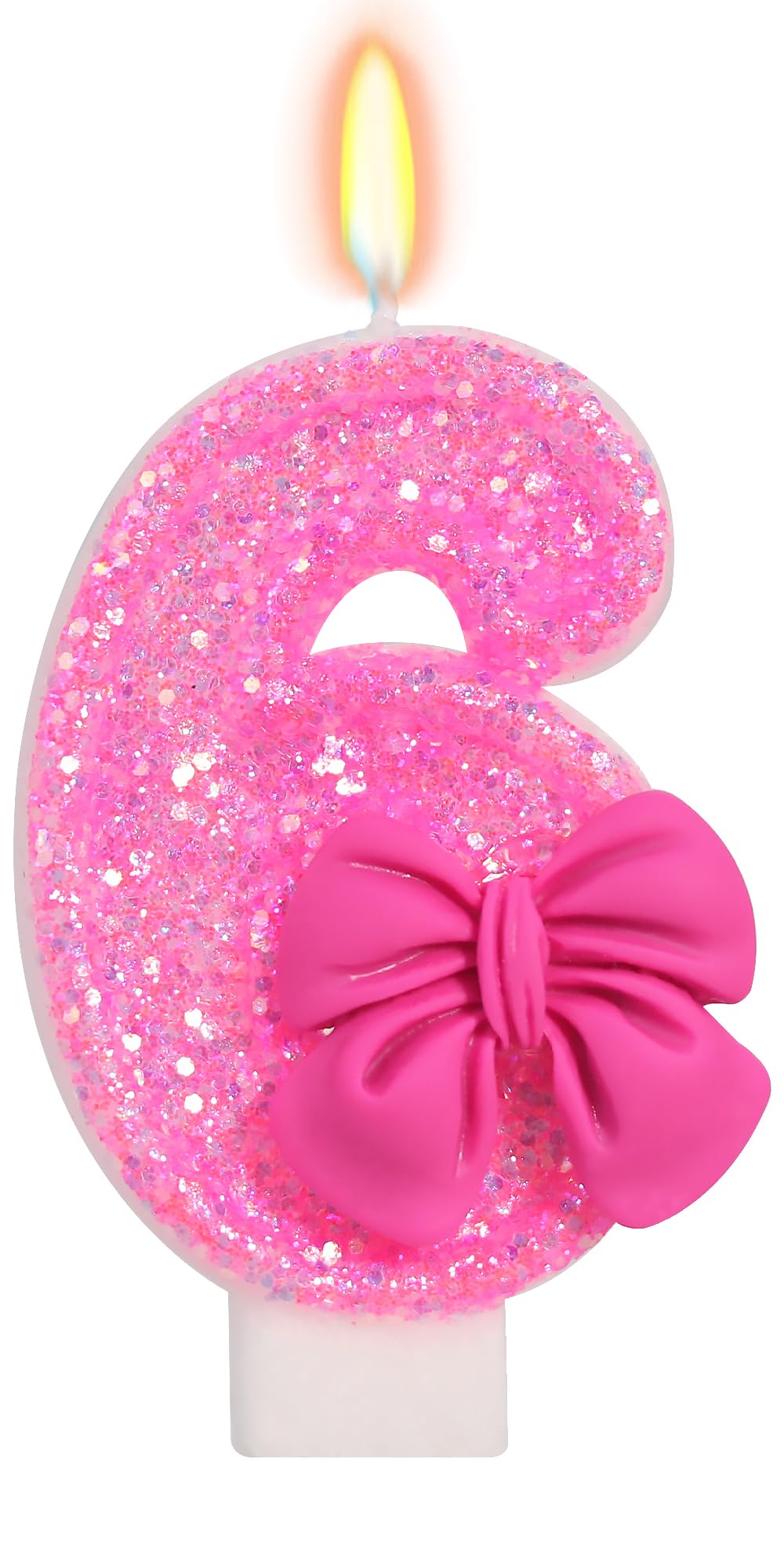 ElekFX Birthday Candle for Cake, Rose Bow Number Cake Candles, 2.76 inch Number Happy Birthday Candle, Cake Topper Decoration fo