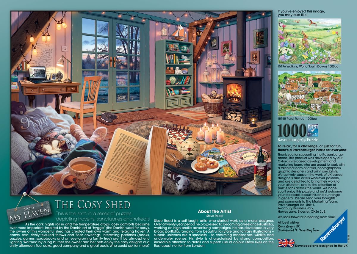 Ravensburger 1000 Piece Puzzle - The Cosy Shed, Multicolor, 27 x 20 in, Cardboard, Ideal for Ages 14+